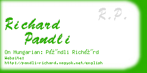 richard pandli business card